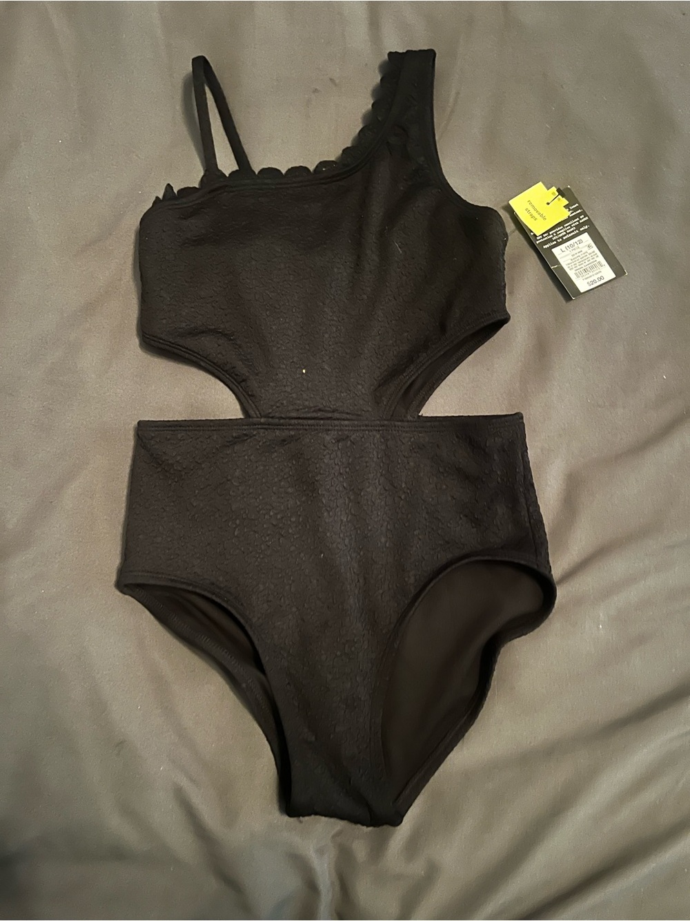 Target Black Kids One-Piece Swimsuit with Ruffle Trim
